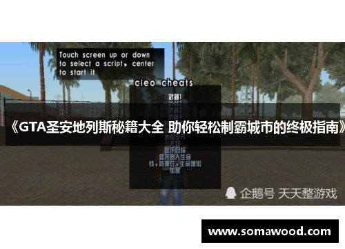 《GTA圣安地列斯秘籍大全 助你轻松制霸城市的终极指南》